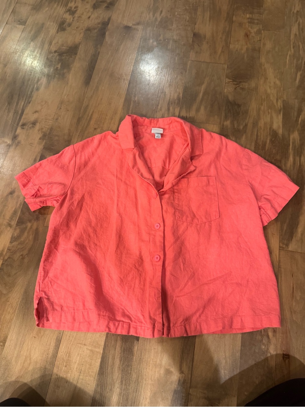 a new day Coral Short-Sleeve Button-Front Shirt